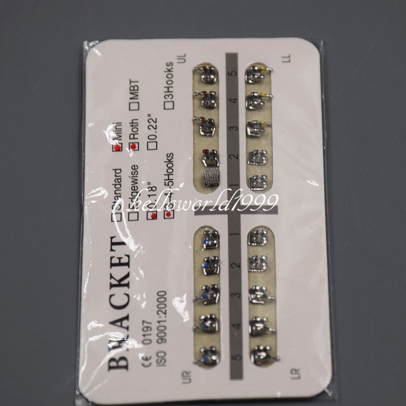 Dental Mini Roth .018 Slot 3-4-5 Hooks Orthodontic Metal Brackets Braces 50 Sets