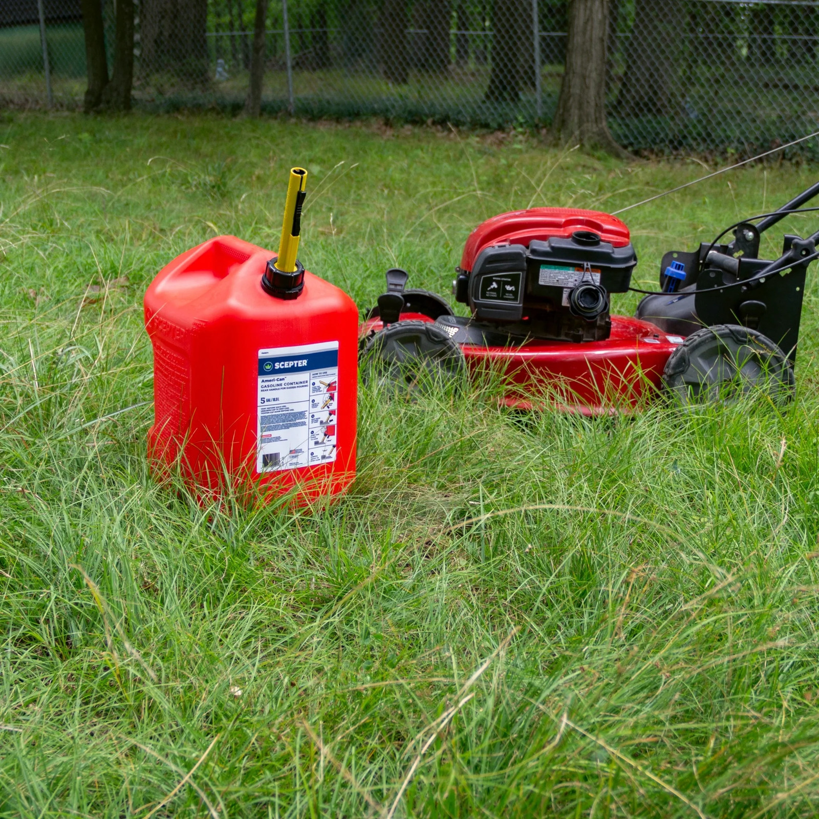 Ameri-Can 5 Gallon Gas Can W/ Dual Handles and Easy Flo Spill-Proof Spout FG4G57