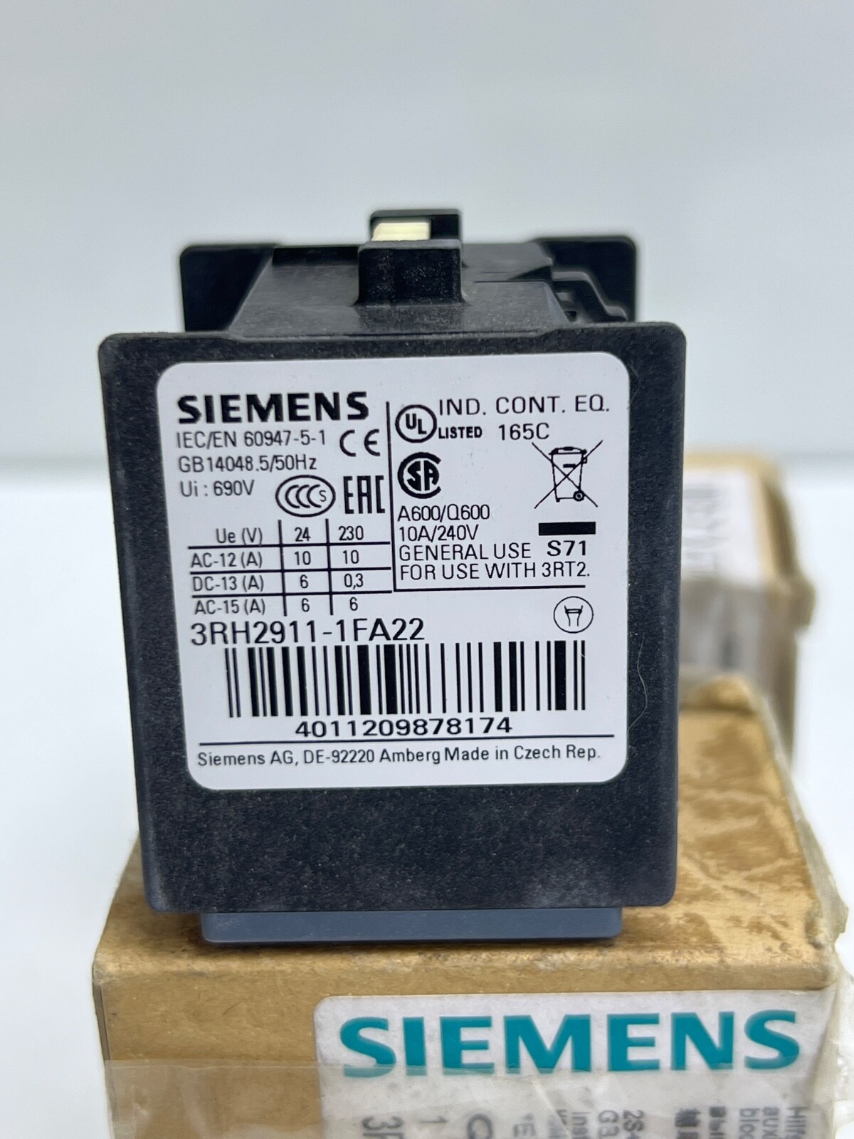 (LOT 2 PCS) SIEMENS 3RH2911-1FA22 AUXILIARY SWITCH BLOCK