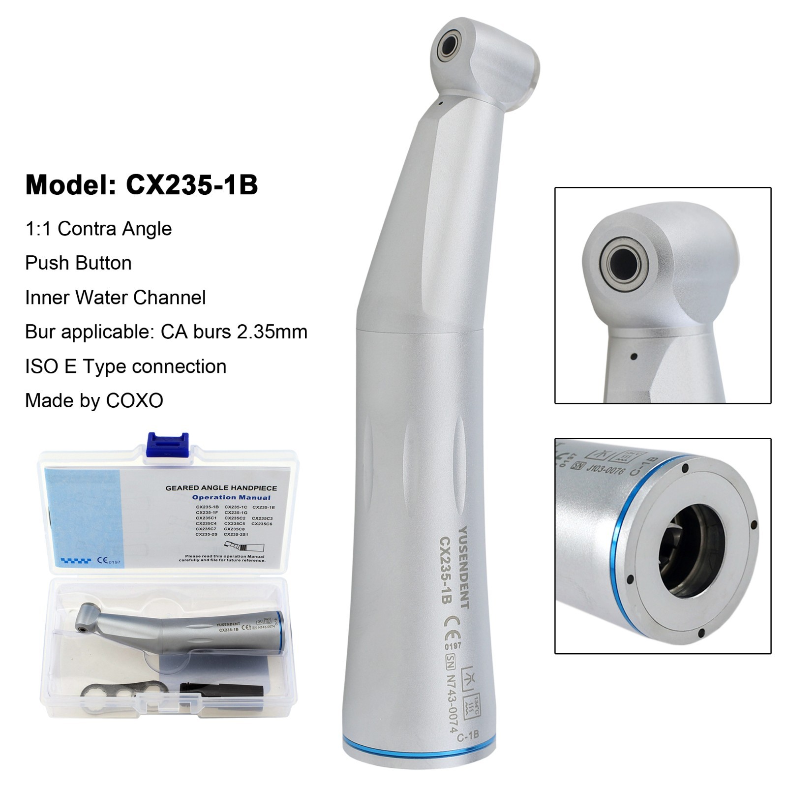 BEING COXO Dental Contra Angle Straight Handpiece Slow Speed Air Motor KAVO NSK