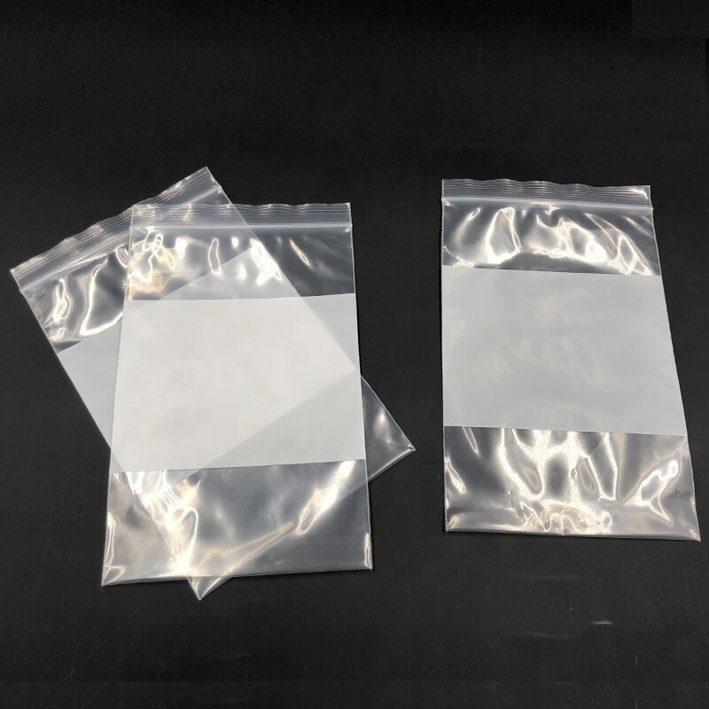 2Mil or 4Mil White Block Top Lock Seal Bags Writable Reclosable Zip Parts Bag