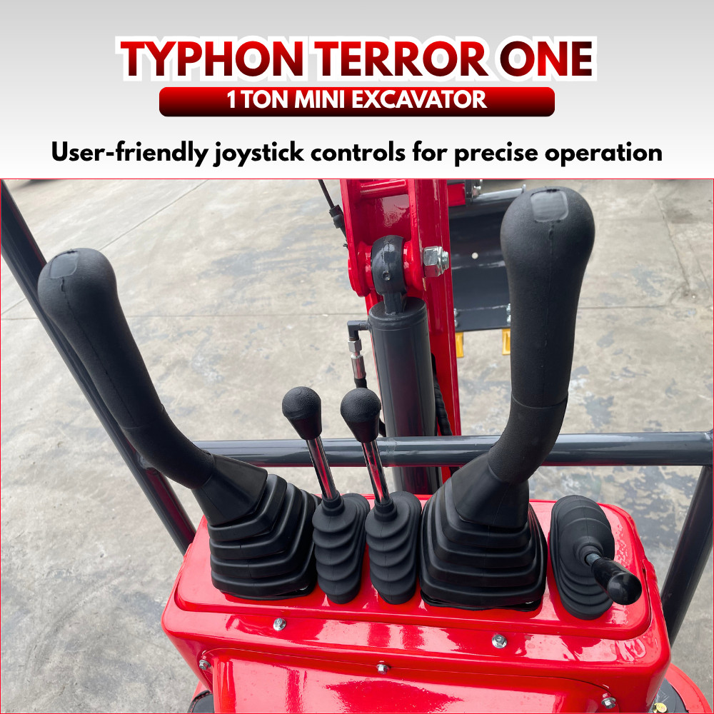 Mini Excavator TYPHON TERROR ONE STORM 1 Ton 13.5 hp B&S engine 13 Attachments
