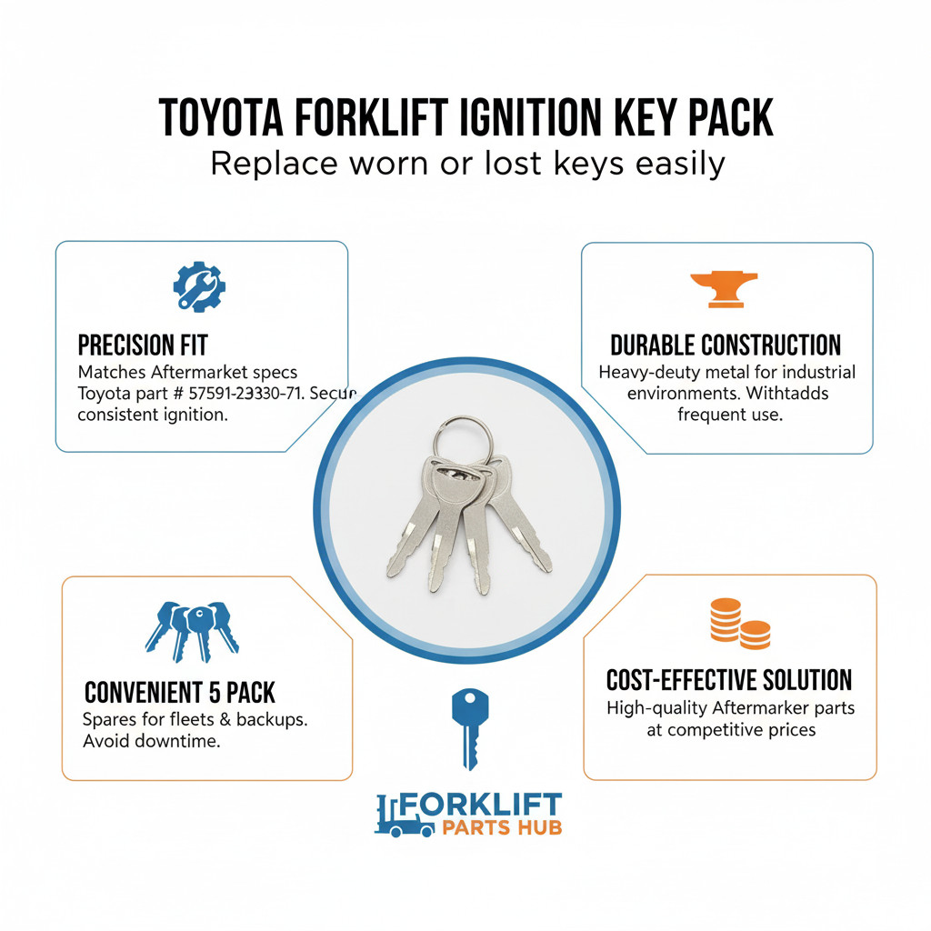 57591-23330-71 Replacement Toyota Forklift Key (Pack of 5)