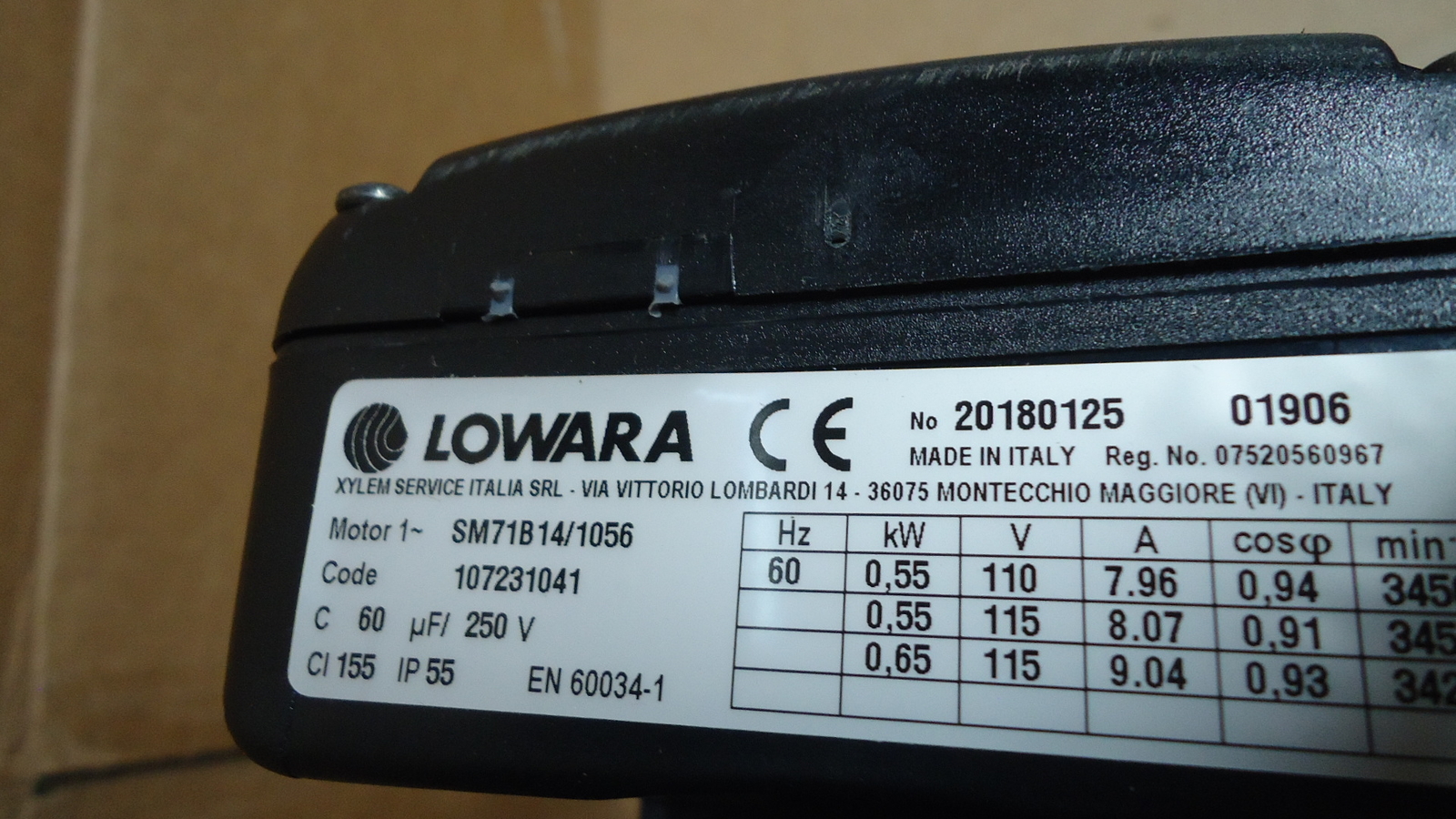 Edwards Lowara 3SV03T0056M 1016L6374-EDW03 Water Transfer Pump