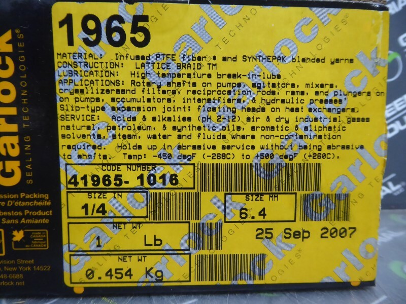 NEW Garlock 41965-1016 1/4″ 6.4mm Compression Pump Packaging