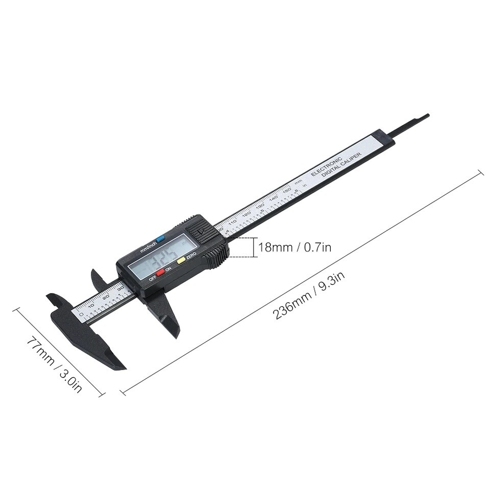 6″ 150mm Carbin Fiber Electronic Digital Vernier Caliper Micrometer Guage LCD