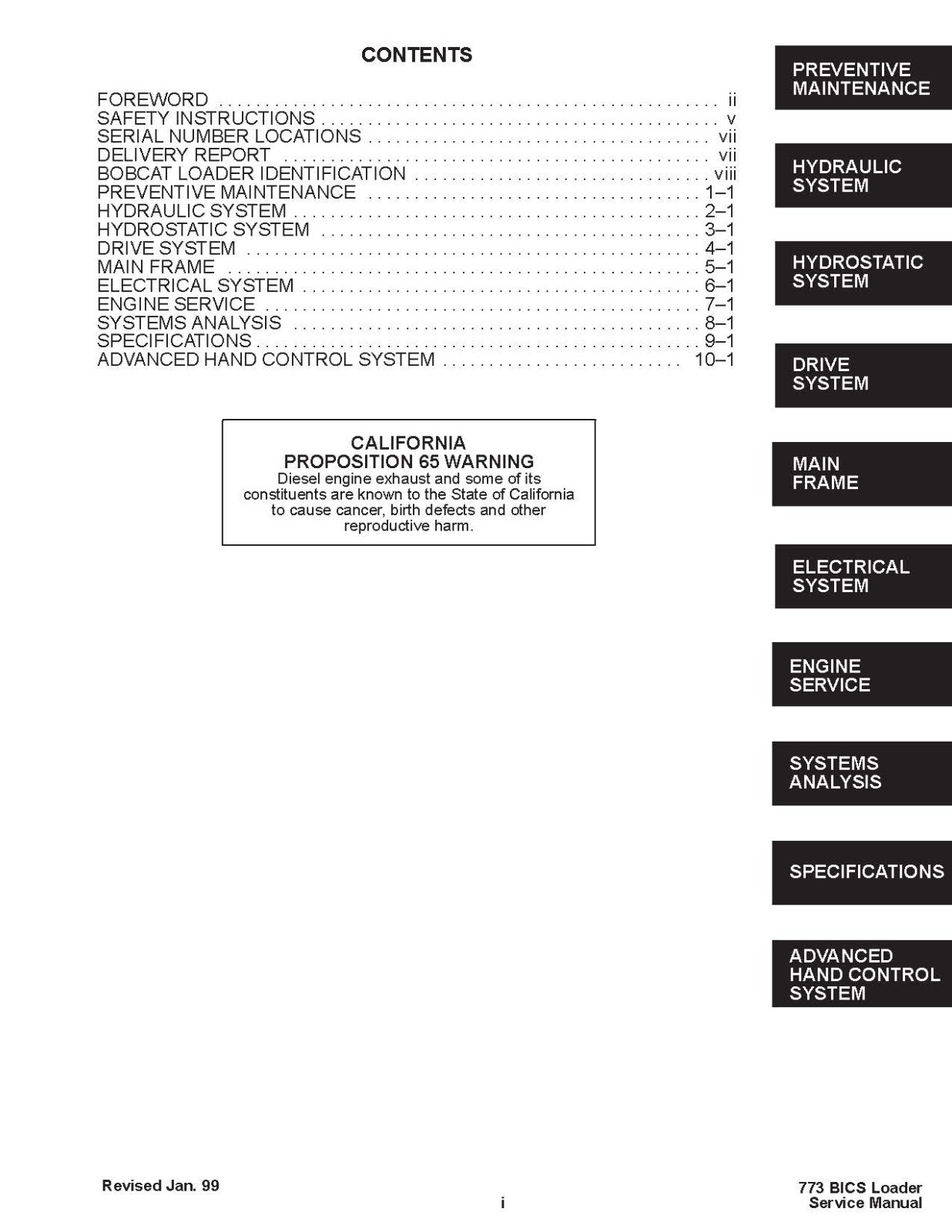 Bobcat 773 Skid Steer Loader Workshop Service Shop Repair Manual 6900092