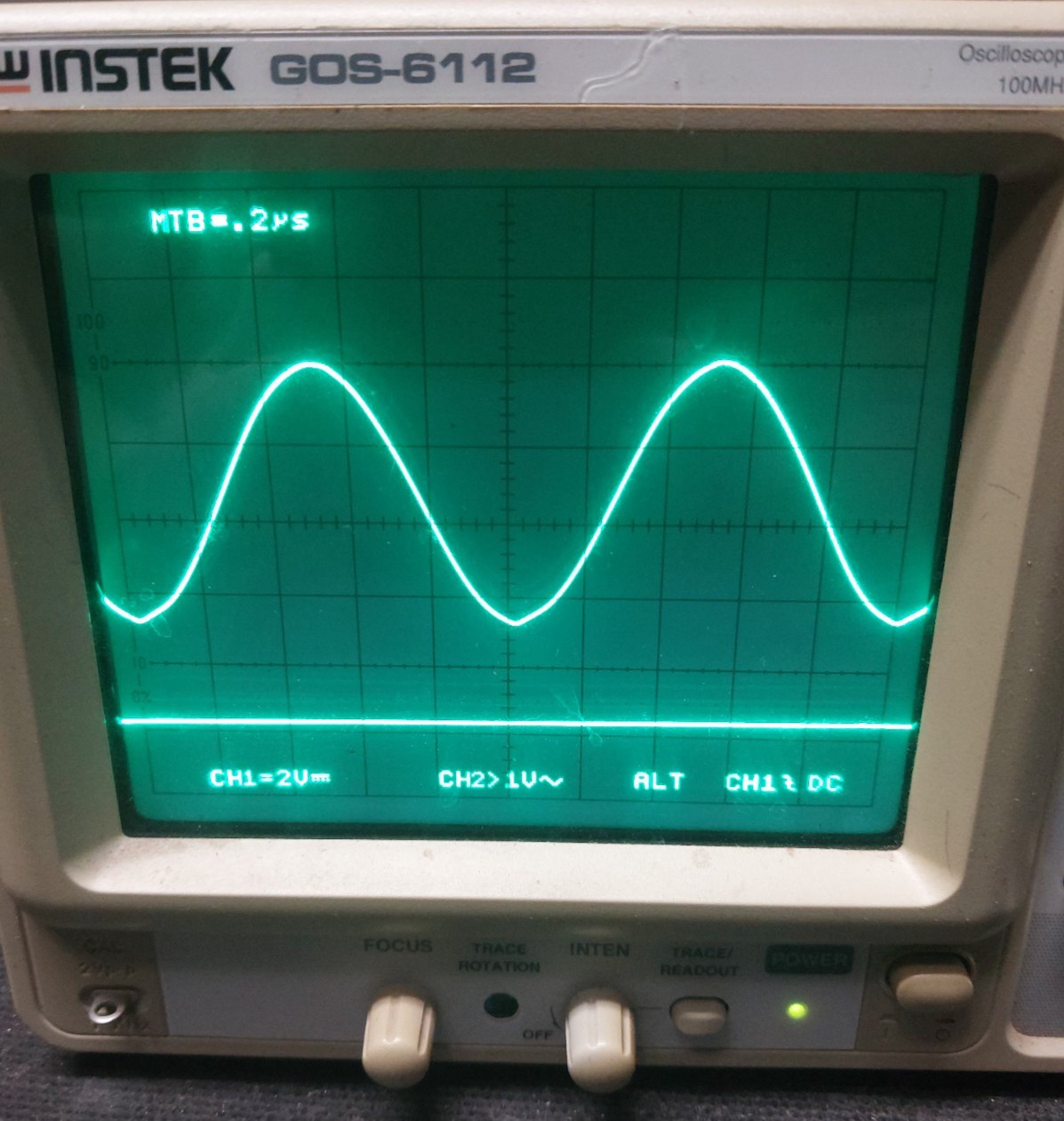 GW Instek GOS-6112 Oscilloscope 100MHz Dual Channel