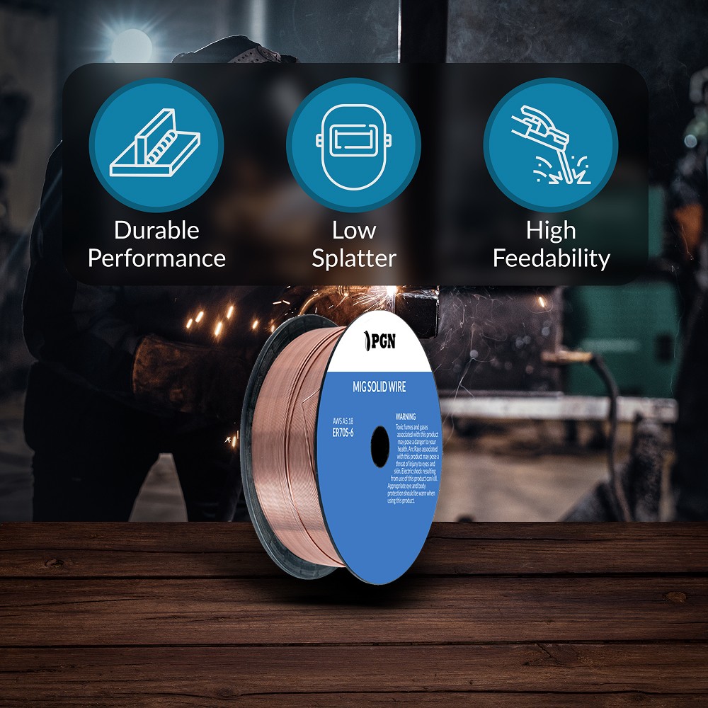 (2 x 10-Lb Spools) ER70S-6 .035″ (0.9 mm) Mild Steel MIG Welding Wire