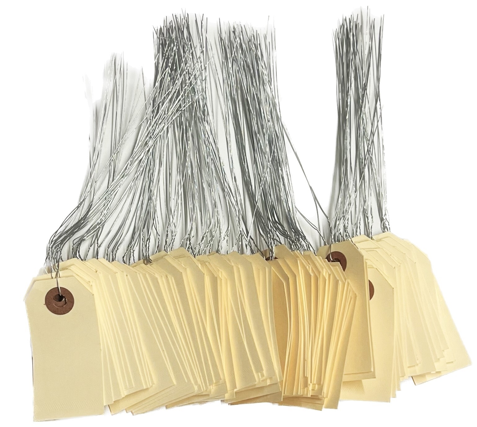 100 pcs- 2 3/4″ x 1 3/8″ Size 1 Manila Inventory Pre-Wired Price Tags with Wire