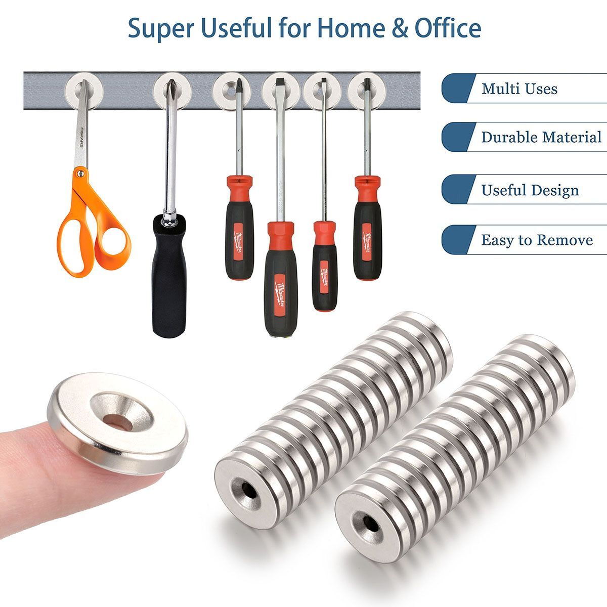 Lot Countersunk Ring Round Disc Strong Neodymium Magnets Rare Earth with Hole