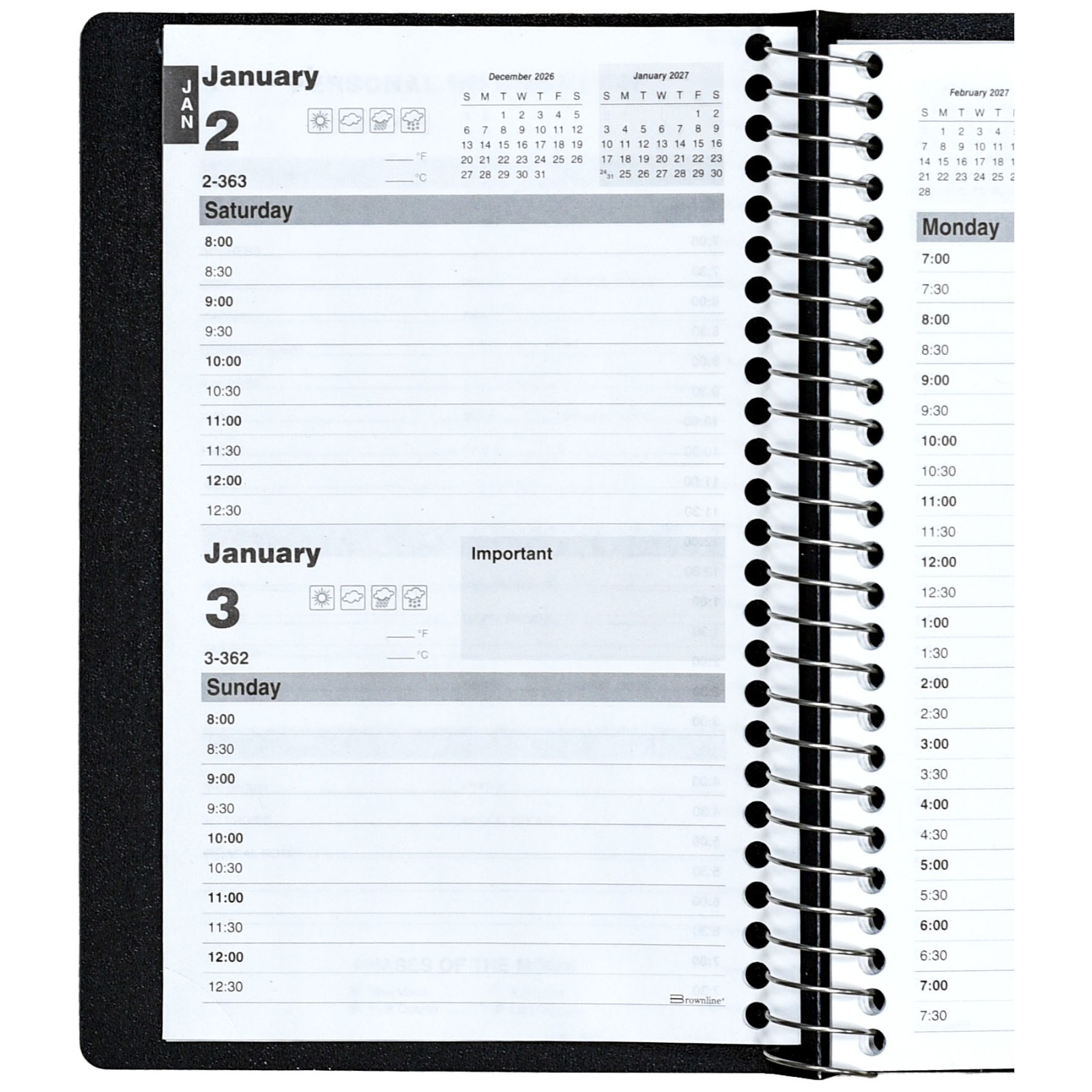 2026 Brownline C2504.81T Daily Planner Appointment Book, 8 x 5″