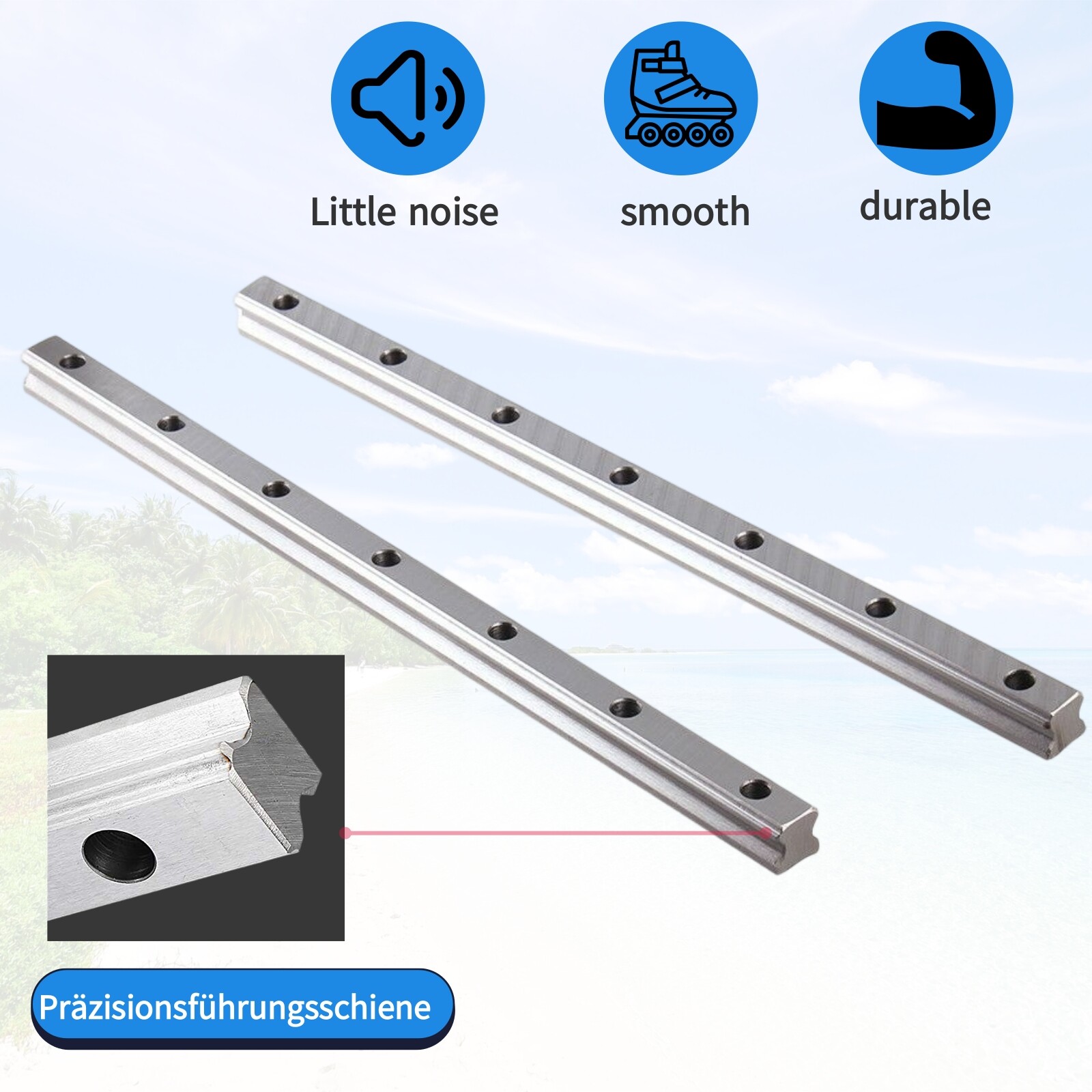 2PCS HGR15/HGR20/25 15mm 20mm Linear Rail Guide+4PCS HGH15CA / HGH20CA Block CNC