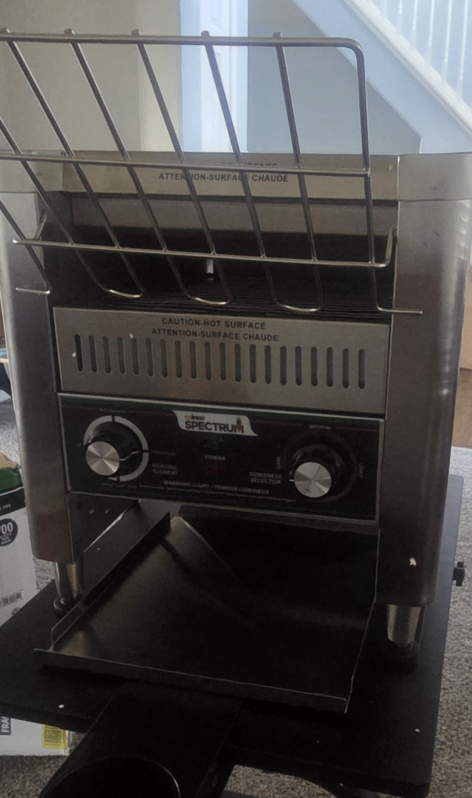 Winco Spectrum ECT-700 Commercial Electric Conveyor Toaster 700 Slices/Hr 2 Slot