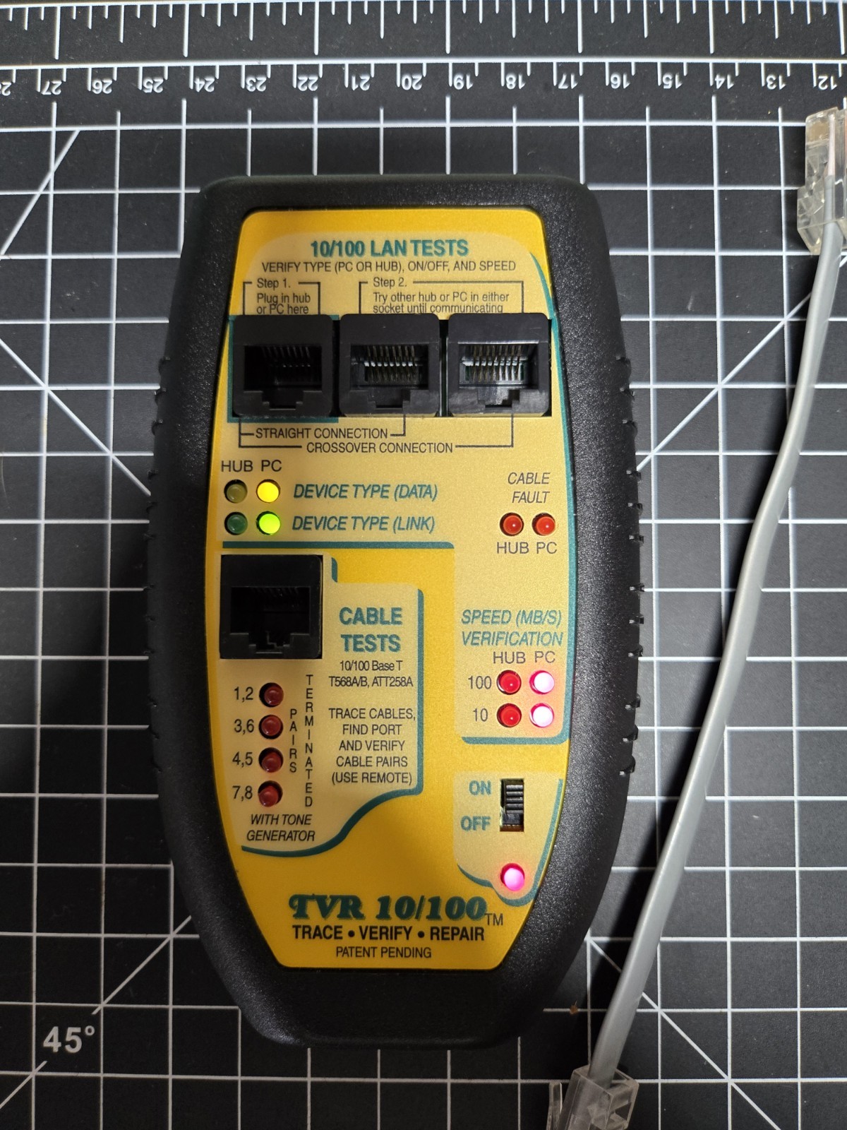 Triplett TVR10/100/1000 Byte Brothers LAN Cable Tester W/CASE *