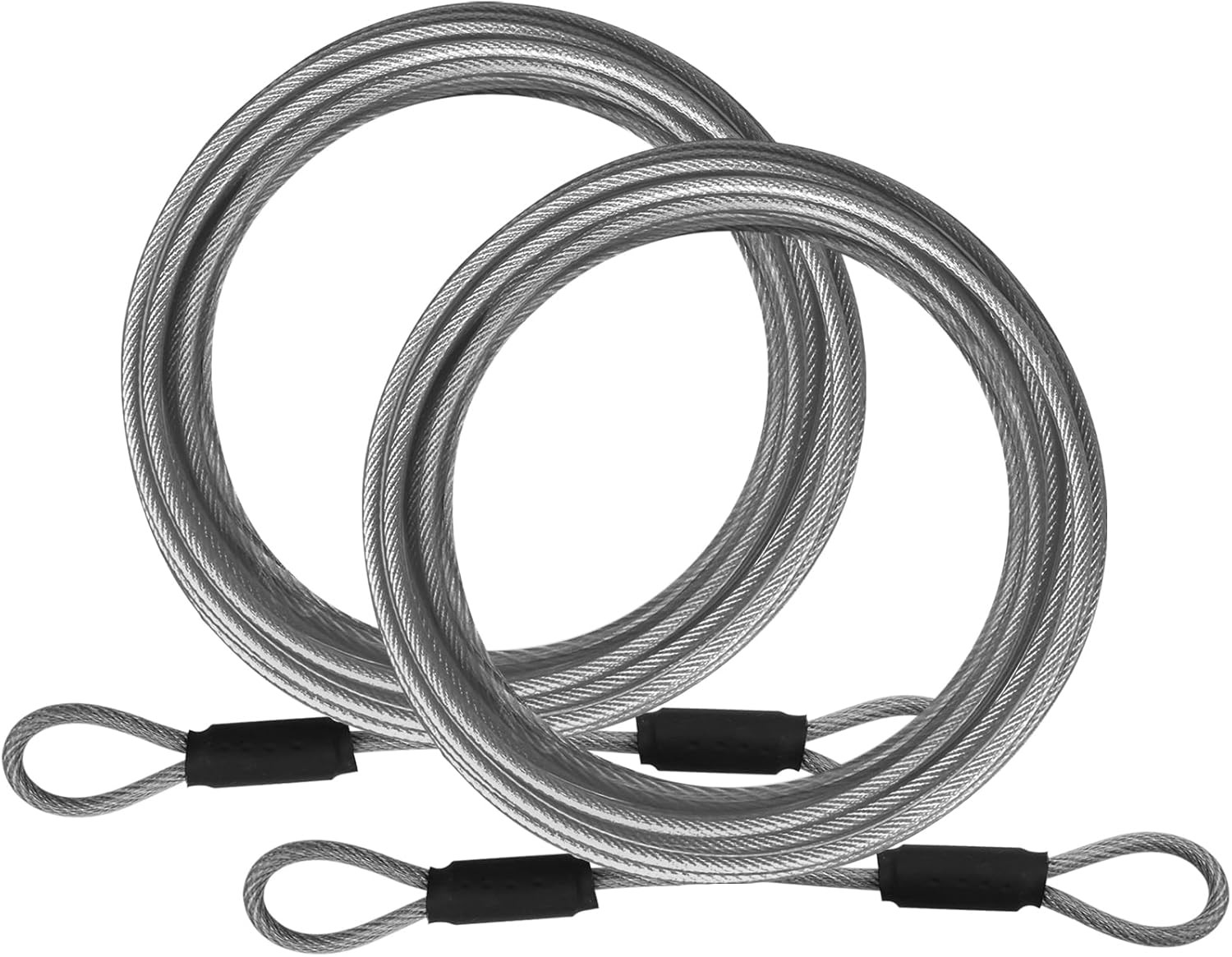 2 Pack 1/8″ Stainless Steel Security Cable, 4FT Double Loop Chain Wire Rope