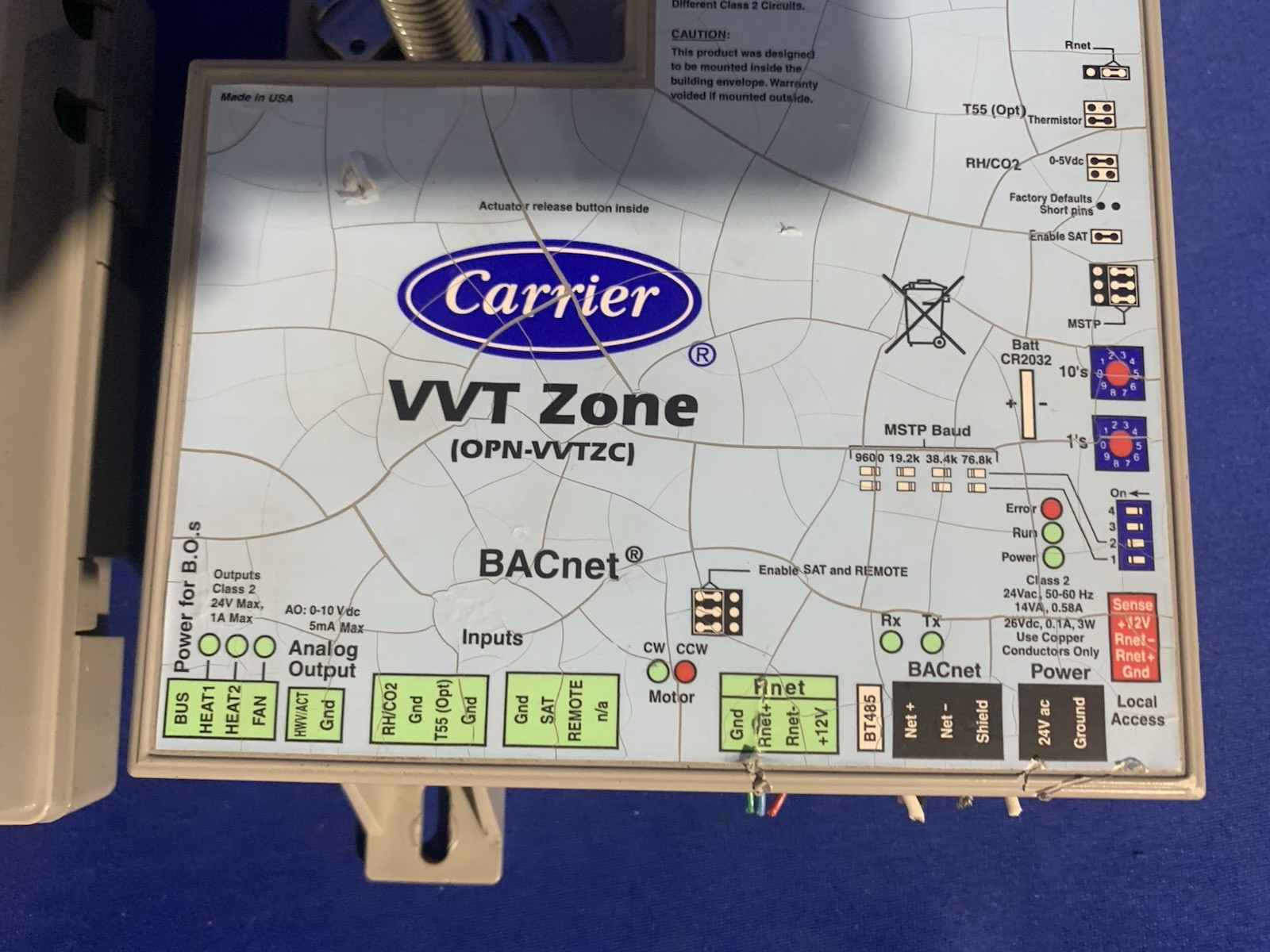 Carrier VVT Zone OPN-VVTZC BACnet Controller – Lot of 2 – Untested – Please Read