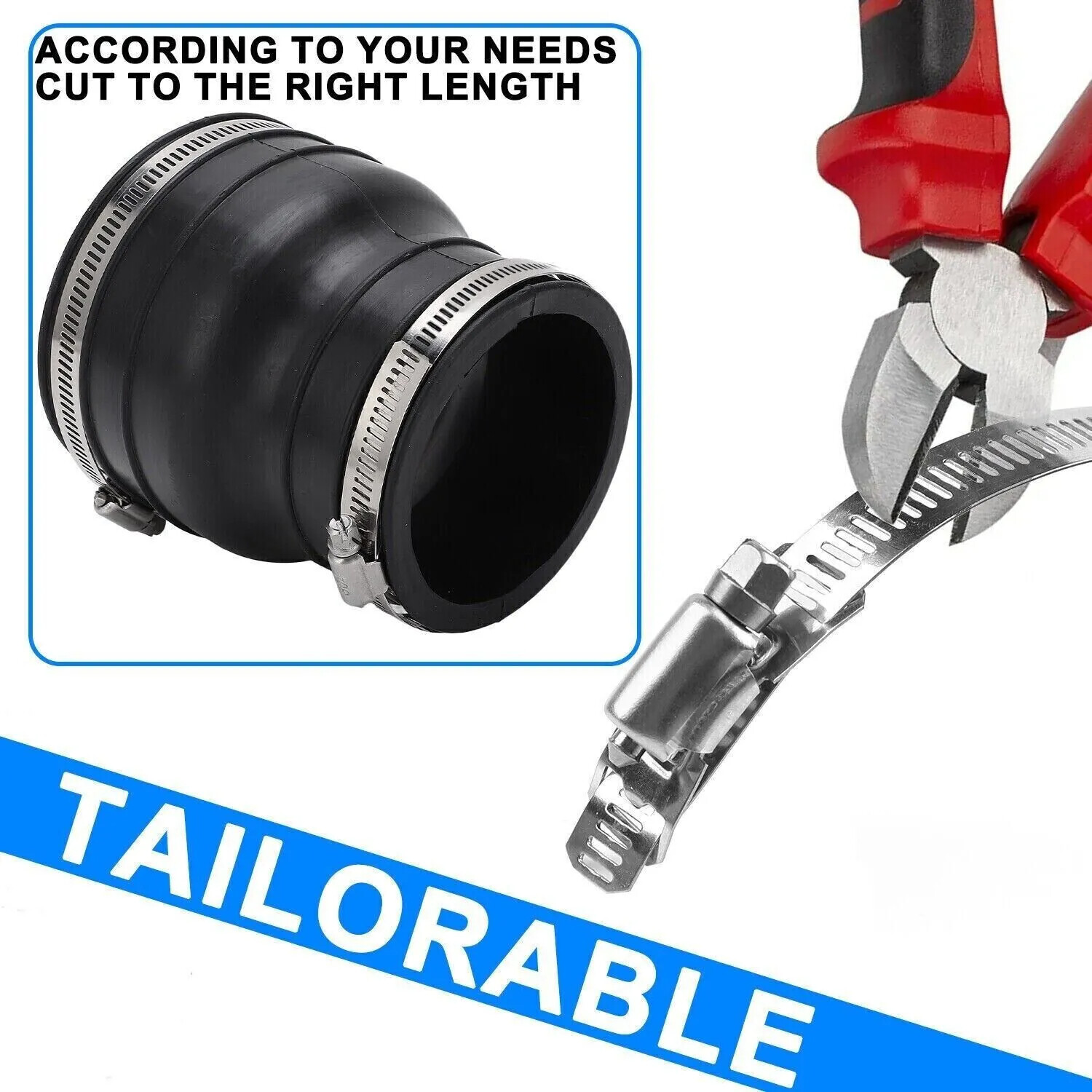Adjustable Large Hose Clamps Worm Gear Stainless Steel Clamp Fasteners USA Sell