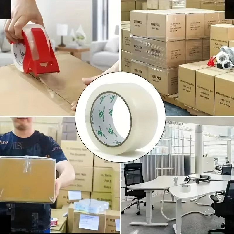 6 Rolls Packing Tape Shipping Packaging Box Sealing Tape w/Refillable Dispenser