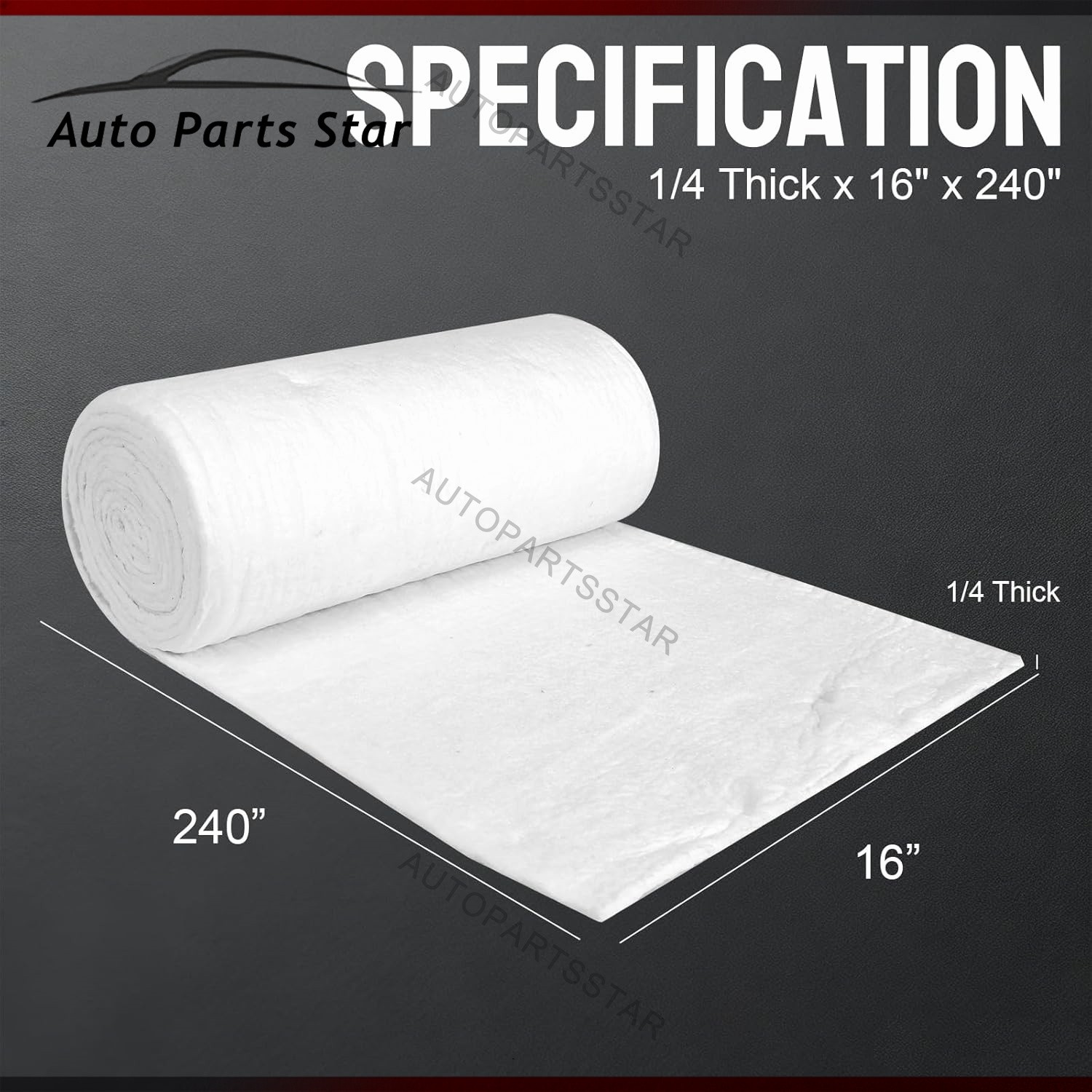 1/4″ Thick x 16″ x 240″ Kaowool Ceramic Fiber Insulation Blanket 2400F Fireproof