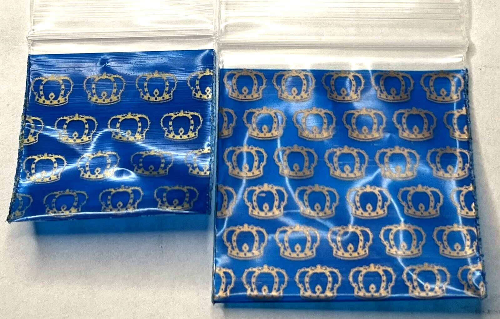 100 SMALL BAGGIES 2020 2″ X 2″ MINI Resealable POLY BAGS KING CROWN