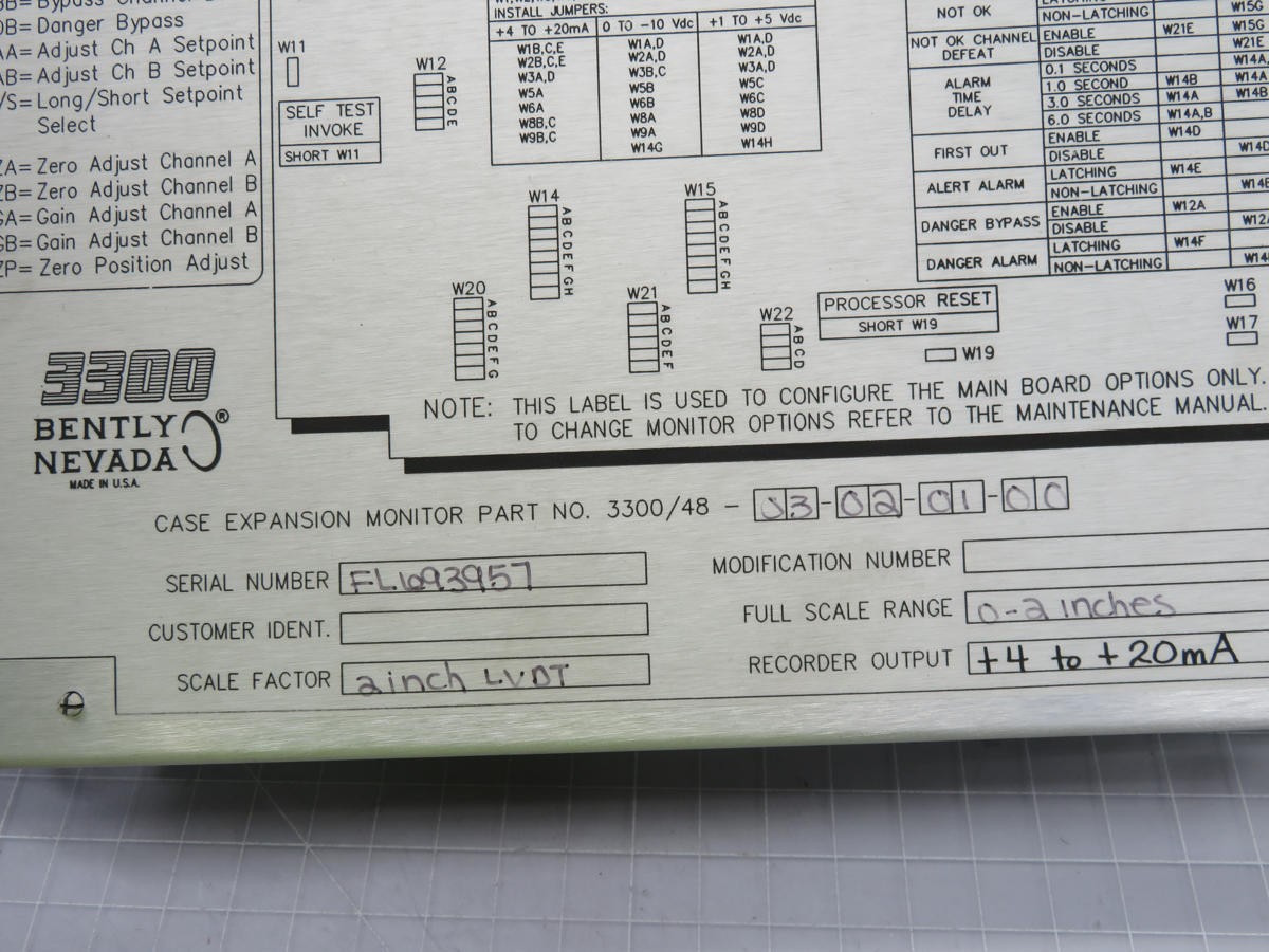 BENTLY NEVADA 3300/48-03-02-01-00 CPU/CONTROL BOARD T229377