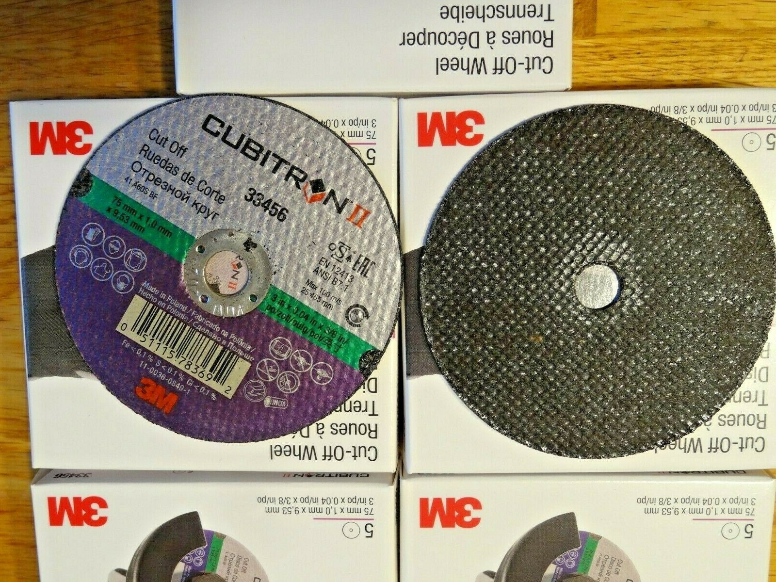(5) PACKS 3M 33456 Cubitron II 3′ x .04′ x 3/8′ Cut-Off Wheel – 5 Wheels/pack.