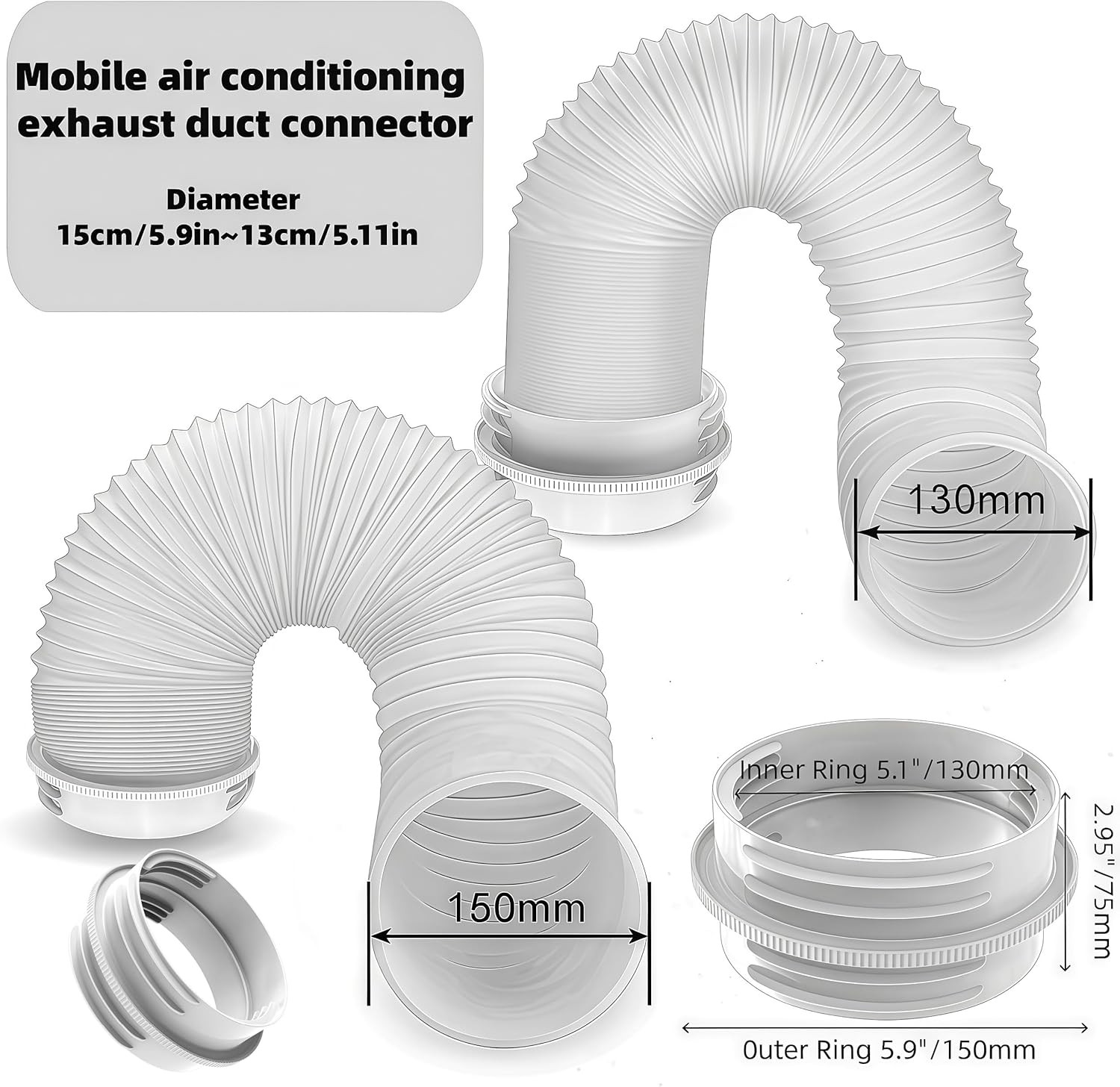 Portable Air Conditioner Hose Connector, Universal Exhaust Hose Coupler for 5…