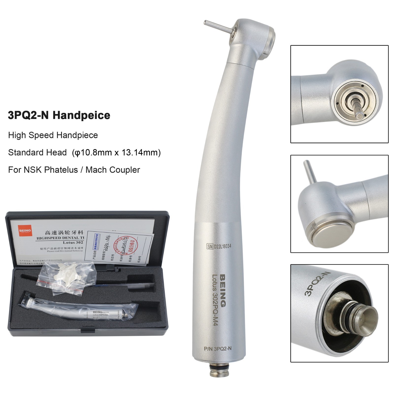 BEING Dental High Speed Turbine Handpiece For KAVO MULTIflex NSK Coupler 4 Hole