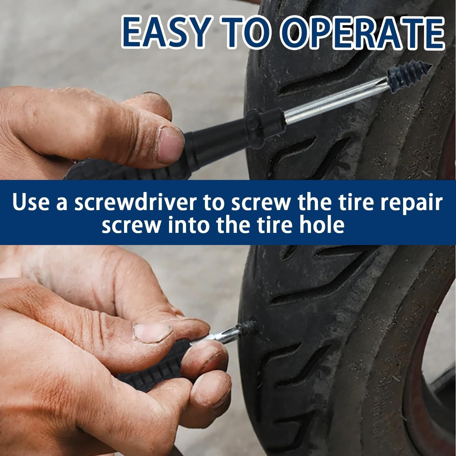 70PCS Heavy Duty Tire Plugs – Flat Tire Repair Kit with Vacuum Tool, (35S+35L)