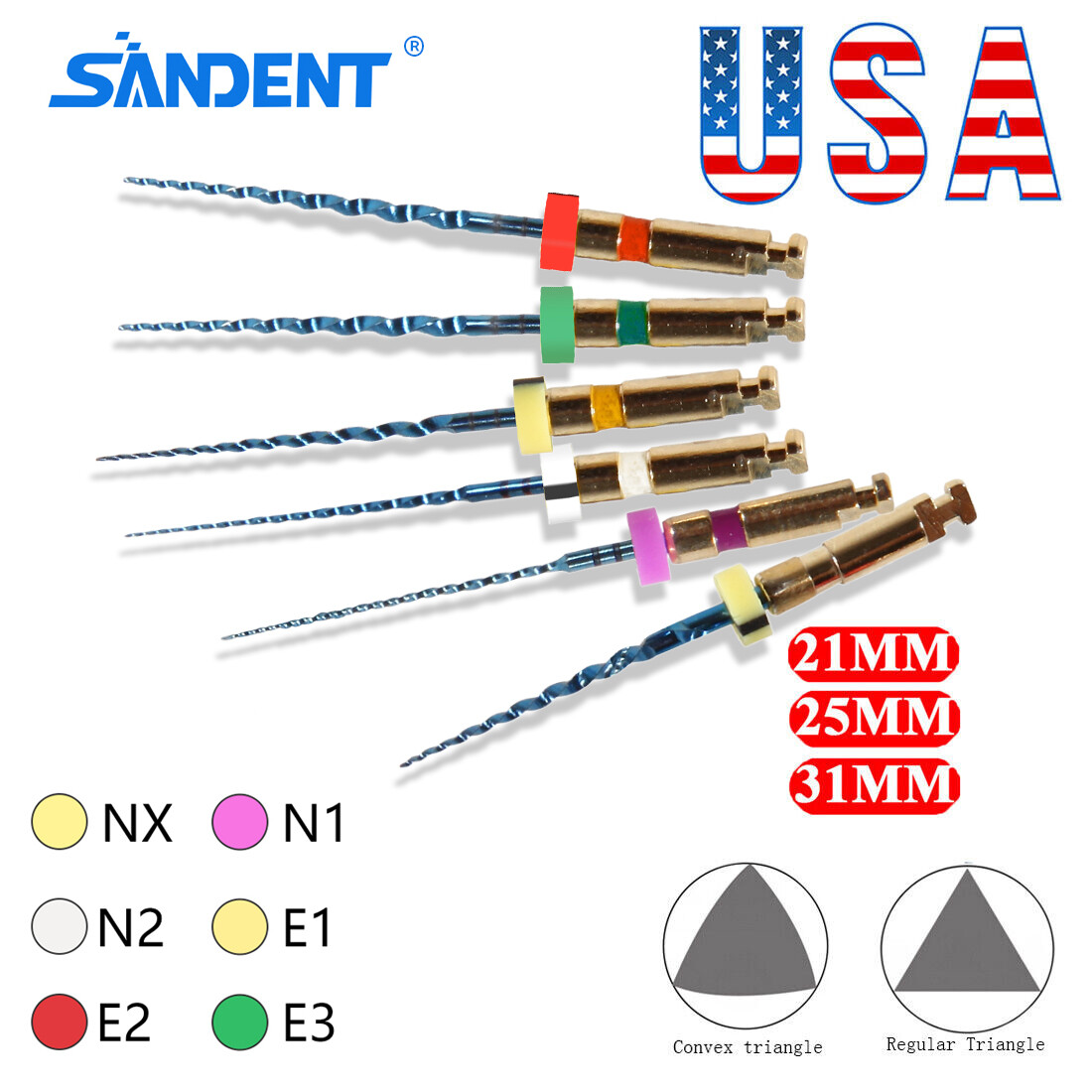 Dental Endo Endodontic Engine Rotary Files Root Canal NiTi Files 25mm 21mm 31mm