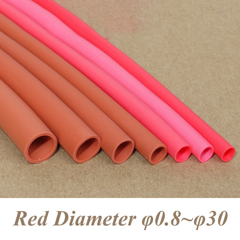 Heat Shrink Tubing Red Silicone Rubber 1.7:1 Ratio Soft Sleeving Dia 0.8mm-30mm