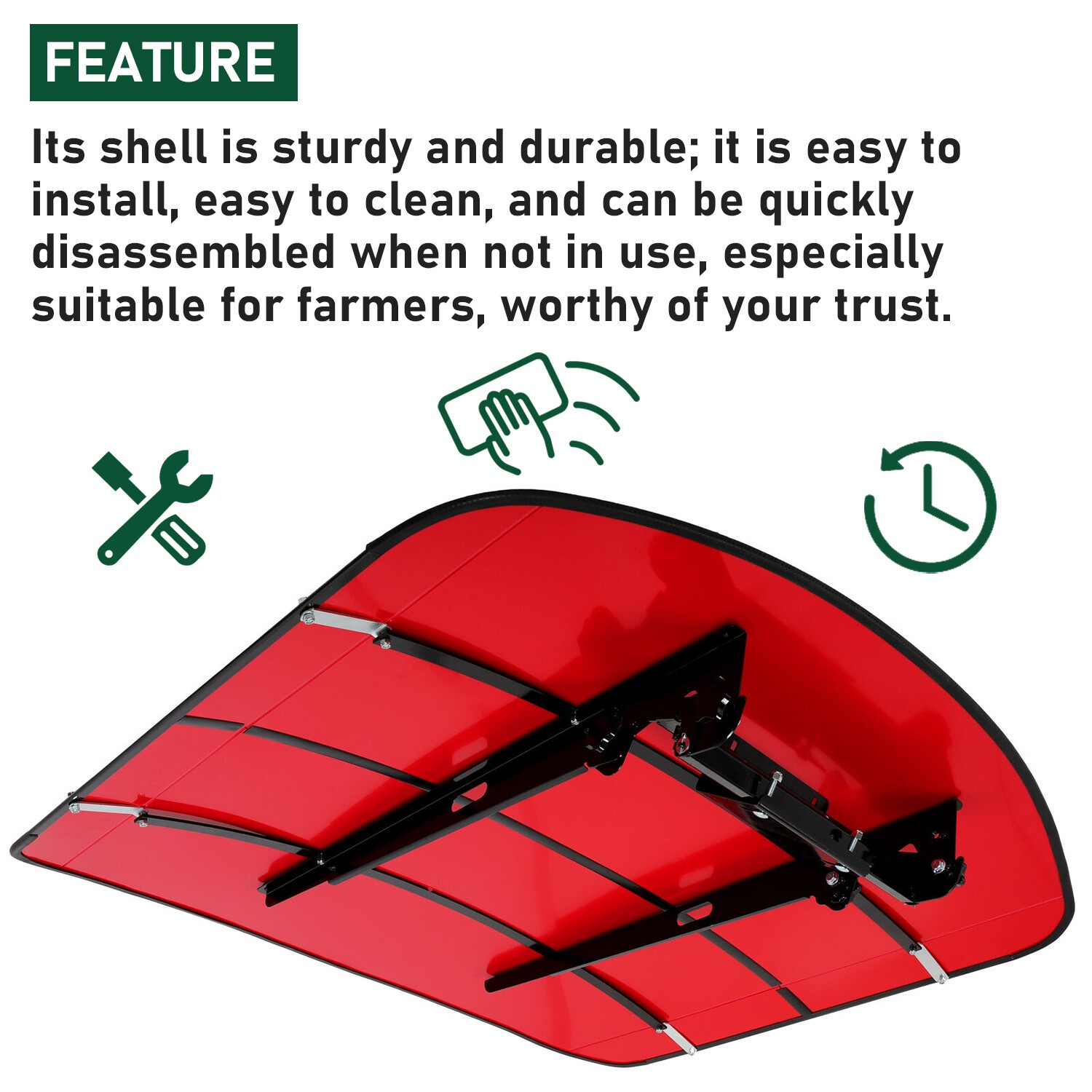 Red Tuff Top Tractor Canopy For ROPS 52″ X 52″ w/ Mounting Accessories
