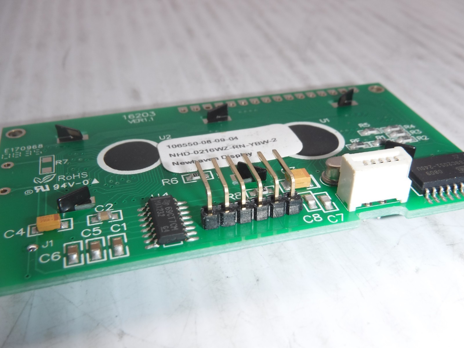 Newhaven Display 16203 Ver 1 LCD Screen NHD-0216WZ-RN-YBW-2 / 106550-08-09-04