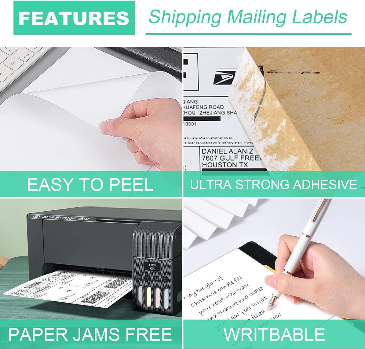 Shipping Labels 8.5×5.5 Half Sheet Self Adhesive 2 Per Sheet for Inkjet & Laser