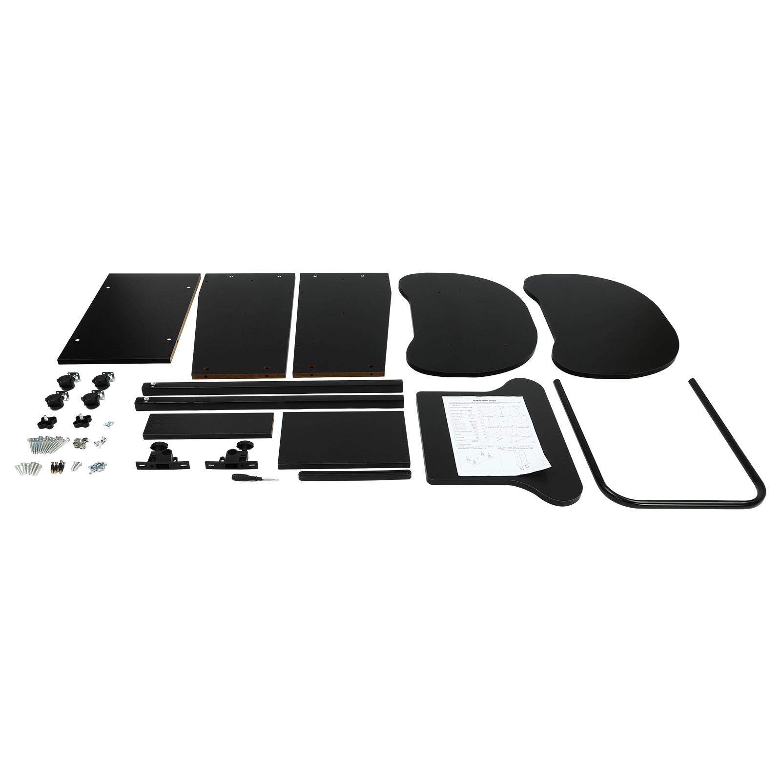 Black Sit-to-Stand Rolling Adjustable Storage Medical Laptop Computer Cart Desk