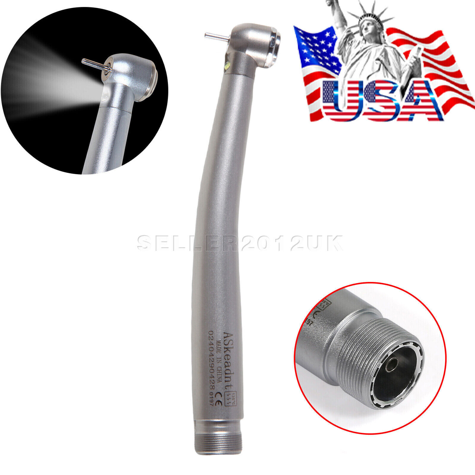 Dental Fiber Optic LED E-generator High Speed Handpiece 2HOLE Borden