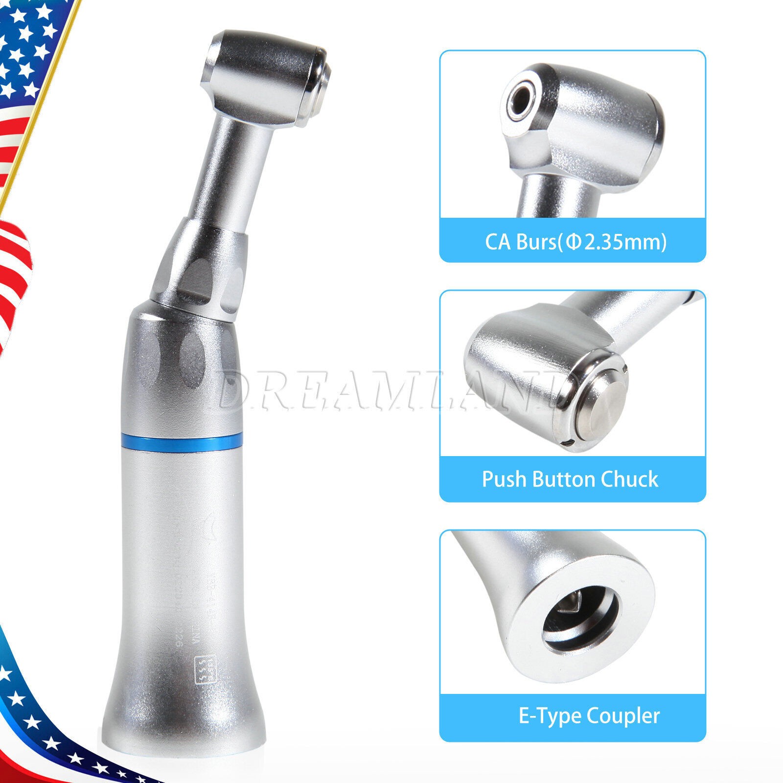 NSK Style Dental Low Slow Speed Handpiece Contra Angle Push Button E-Type USA!!!