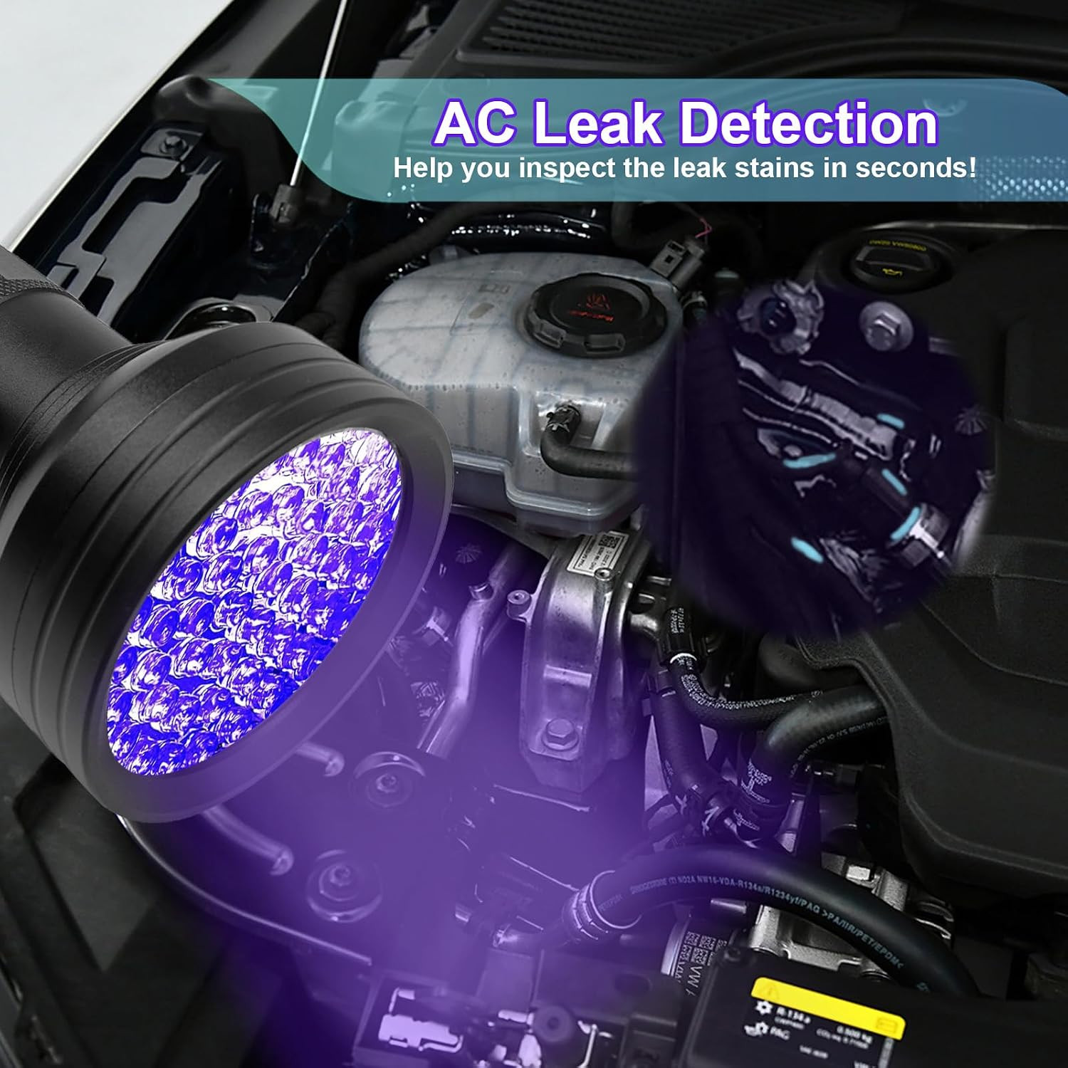 Car Oil AC Dye Detection Kit, Leak Test Tool Kit, Auto Air Conditioner Leak Test