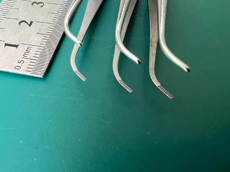 Storz E1416 Bracken Curved Iris Forceps 98mm Ophthalmic Lot of 3 Germany