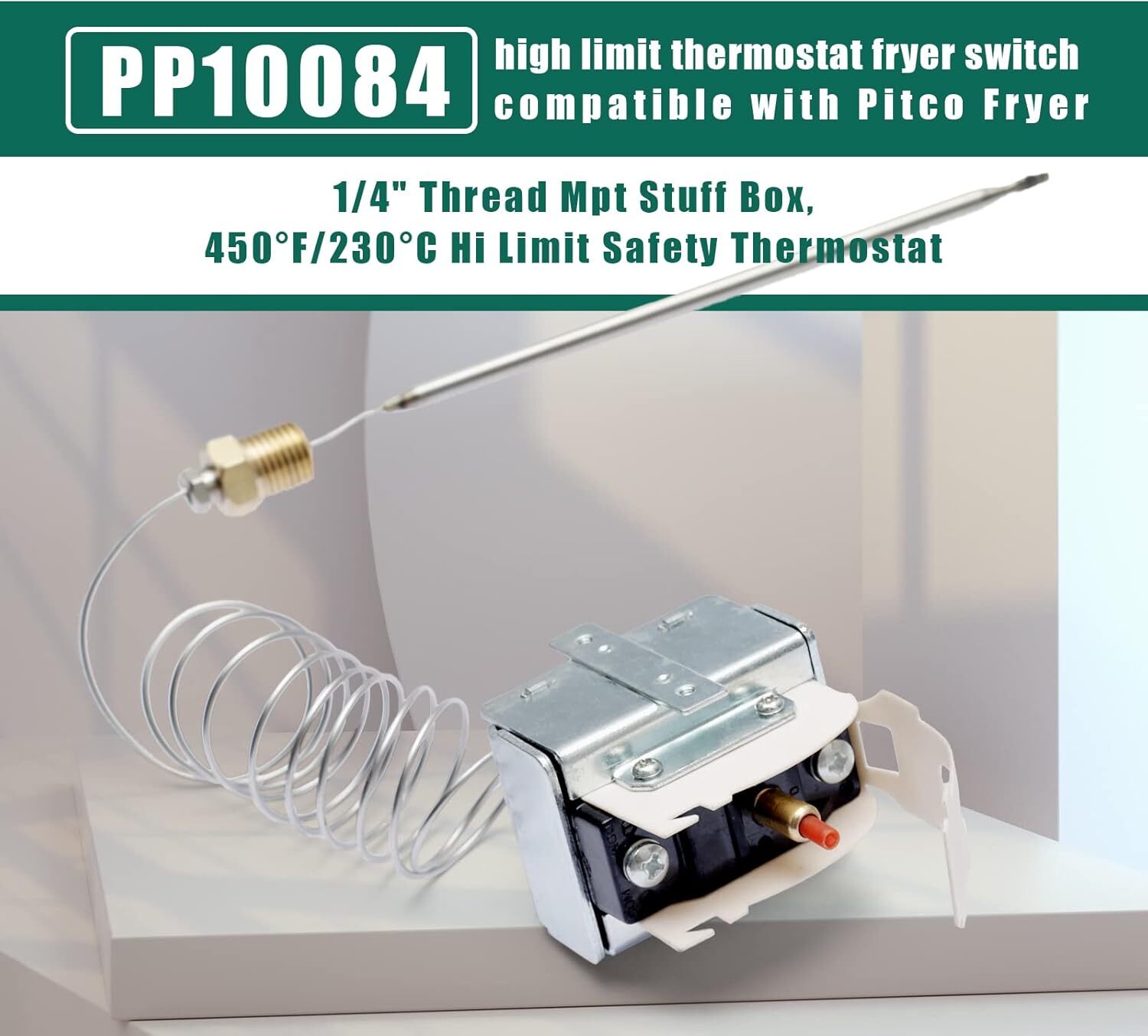 PP10084 High Limit Switch For Pitco Fryers Hi Limit Safety Thermostat 450F 45C+