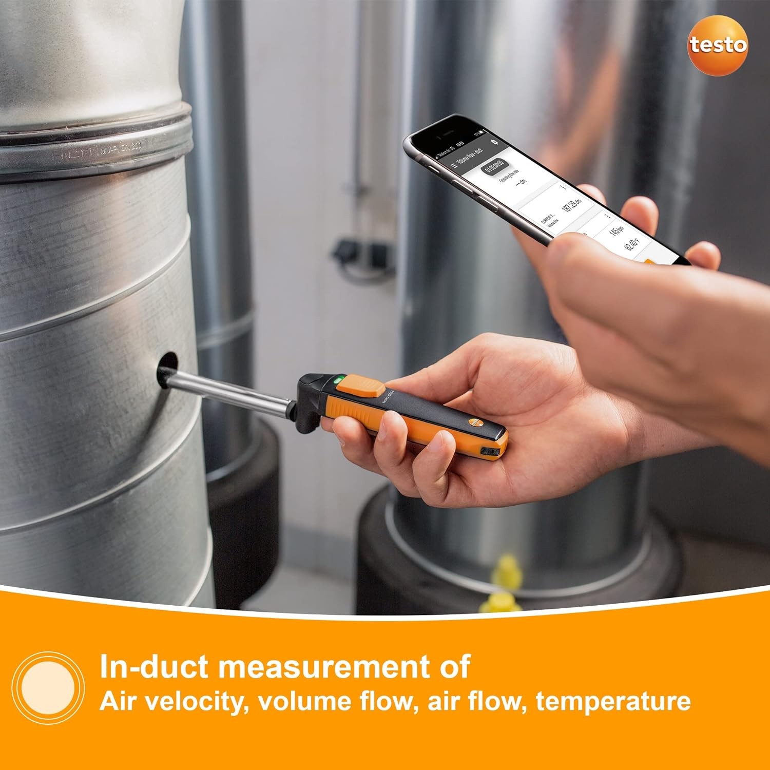 Testo 405i Wireless Hot-wire Anemometer for air velocity, in-duct airflow