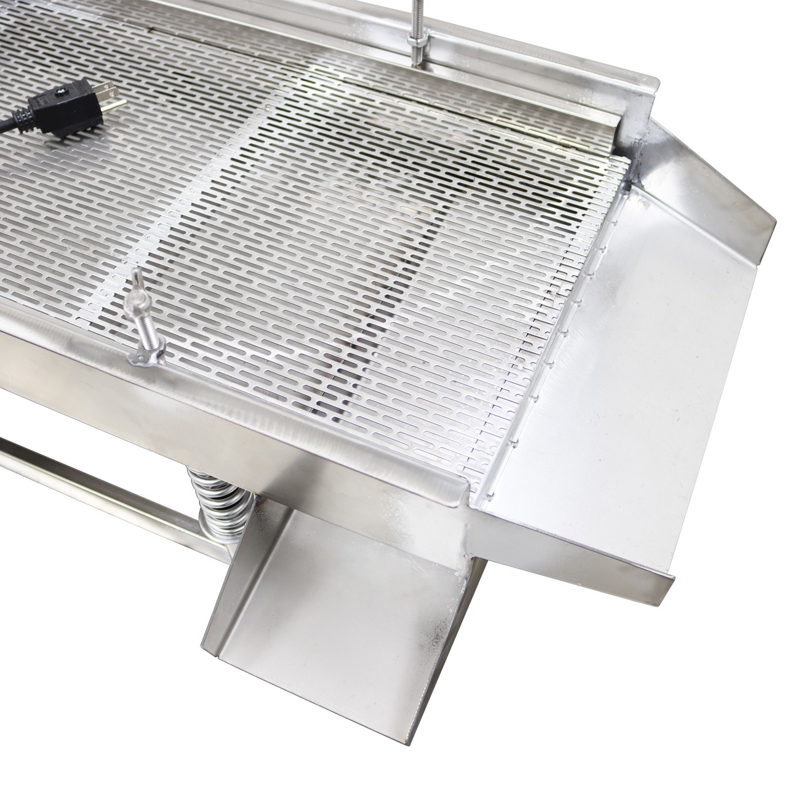 Stainless Steel Straight Linear Vibrating Screen 3x20mm Long Strip Holes Shaker