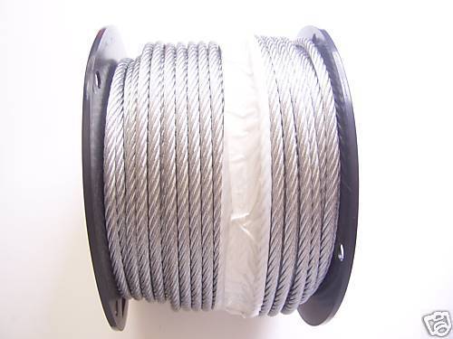 Galvanized Wire Rope Cable 1/4″, 7×19: 50,100,125,150,200,250,300,400 and 500 Ft