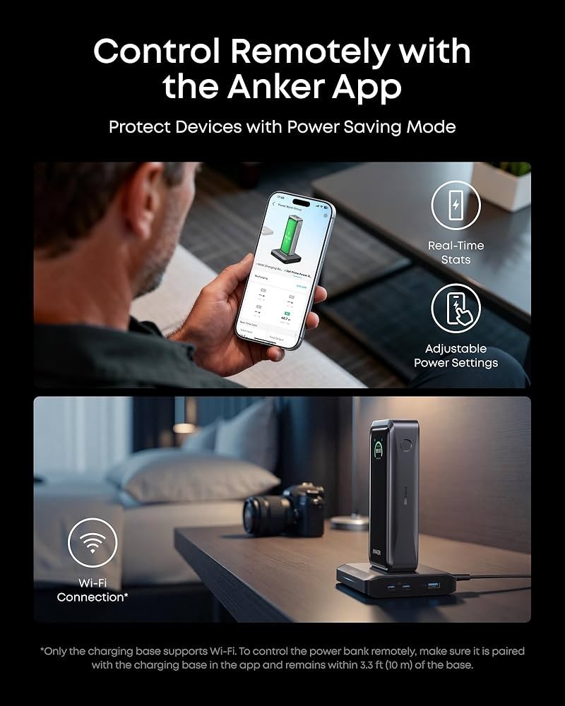 26K 300W Anker Prime Power Bank and Charging Base 26,250mAh 300W Max with Base
