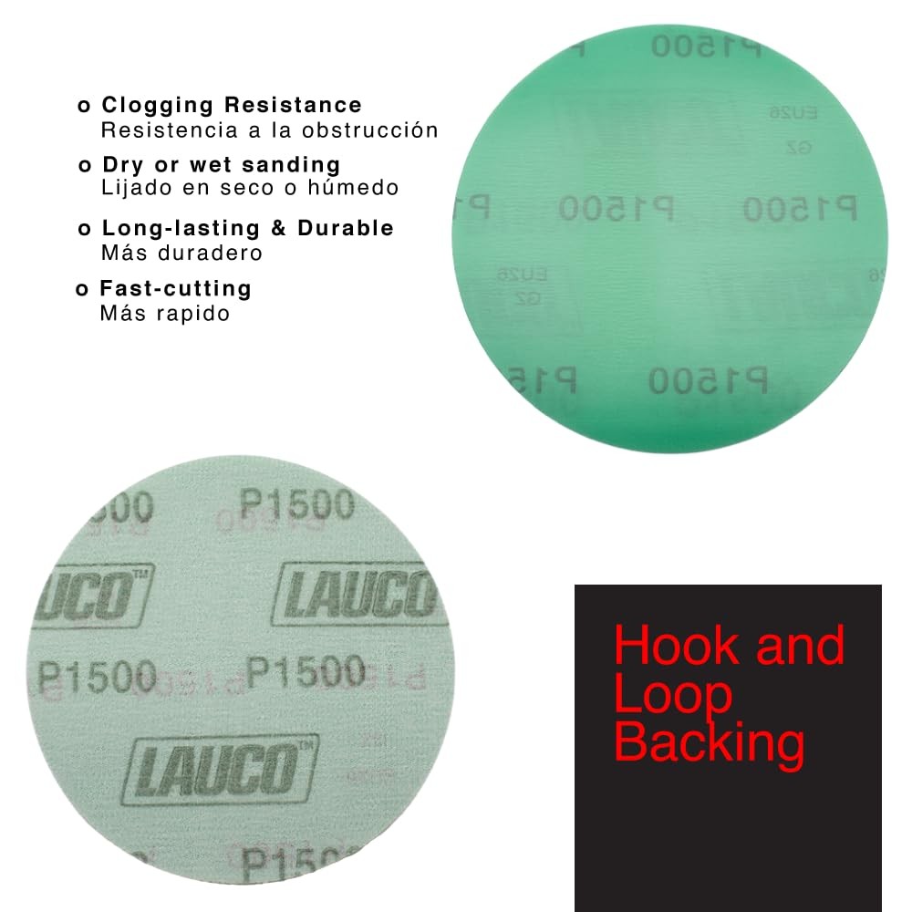 Premium 6″ Hook and Loop Sanding Ceramic Discs (Box of 50) – (GRIT-1500) 25946