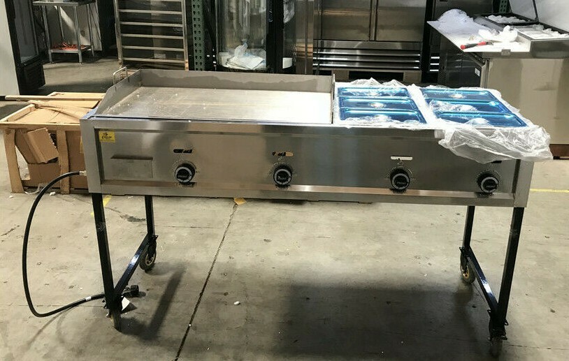 NEW 65″ Taco Cart Griddle Warmer Fryer Stainless Steel Propane LP BBQ G36W2