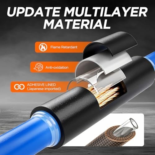 500PCS 4:1 Heat Shrink Tubing Kit with Adhesive Liner, Marine Grade Dual Wall, W