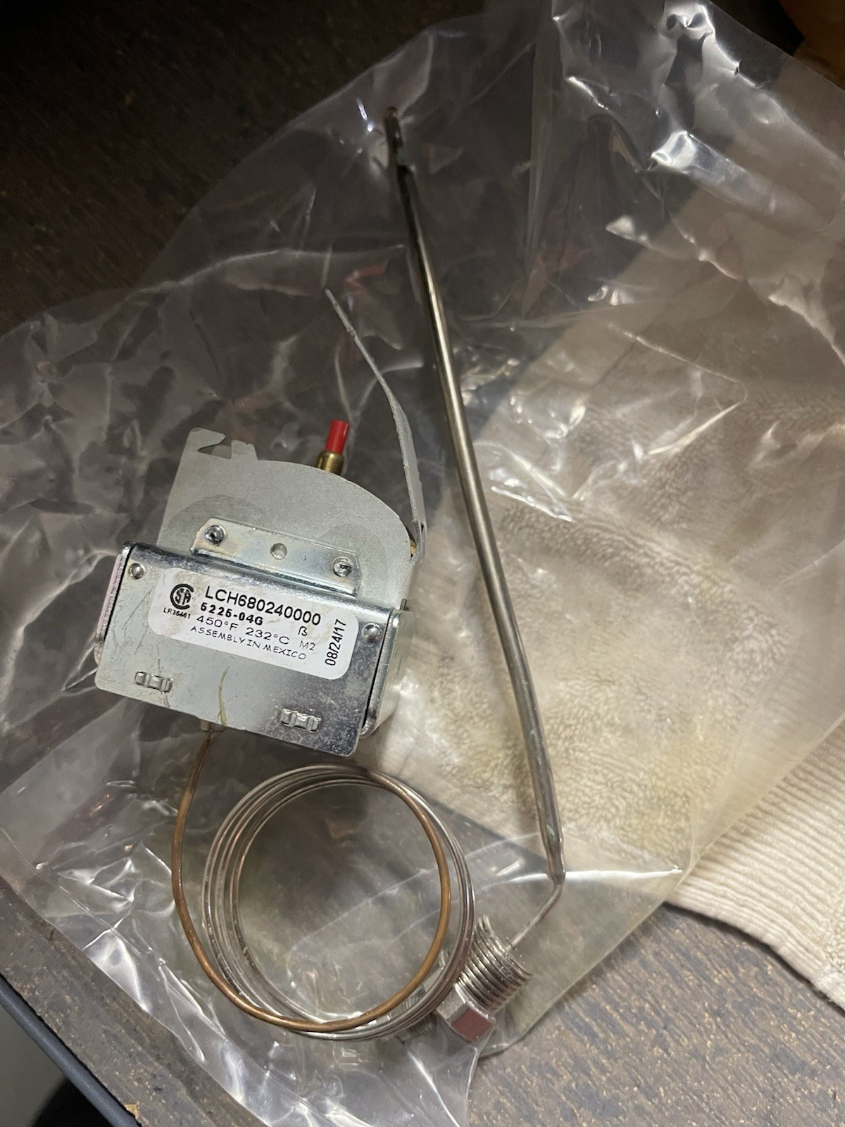 ROBERTSHAW LCH680240000 HIGH LIMIT SAFETY CUT OUT THERMOSTAT FRYER 232°C 450°F