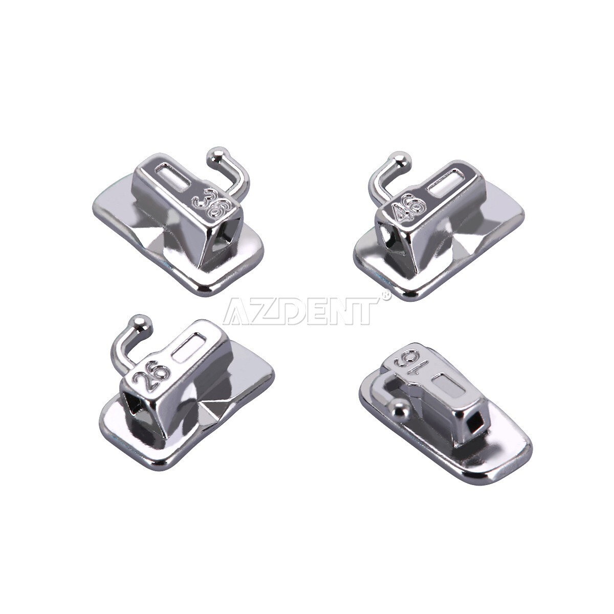 AZDENT Dental Orthodontic Brackets Braces Metal Mini Roth/MBT.022 Hook 3 4 5 USA